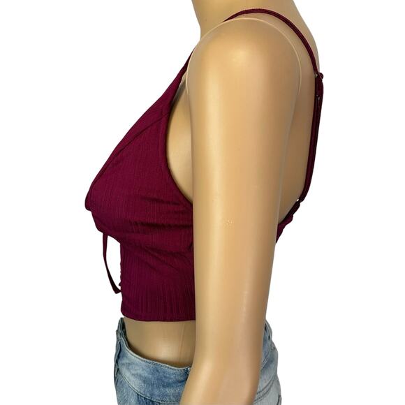 Urban Outfitters UO Rina Triangle Cami Burgundy Red Corset Top Size XS - Picture 9 of 14